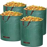 Gartensack 272l Gartenabfallsack 4Pack, Faltbar Gartensack Selbstaufstellend mit 4 Griffe...