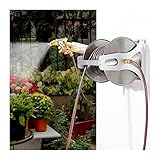 JKSVTF Edelstahl-Gartenschlauchhalter-Set mit Metall-Hochdruck-Spritzpistole, Schlauch,...