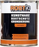 Rostio Rostschutzgrundierung | Kunstharz Rostschutzfarbe weißgrau | Rostschutz...