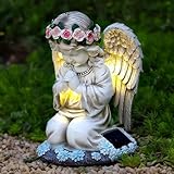 Solar Engel Gartenfiguren, Grablichter, LED Fairy Engel Figur, Gebetsengel Solarleuchte...