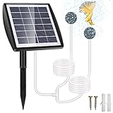 GuKKK Solar Sauerstoffpumpe, 2W Solar Teichbelüfter mit 2200mAh Akku, Solar Luftpumpe...