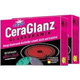 abrazo CeraGlanz Glaskeramik 2x2, Ceranfeld Reiniger antibakteriell,...