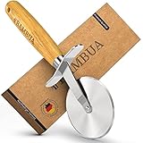 BAMBUA Pizzaschneider - [100% Plastikfrei] Pizzaroller mit edlem Bambusgriff -...