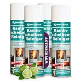 HOTREGA Kaminscheibenreiniger 4x 300ml | Selbsttägiger Kaminglasreiniger |...