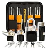 Eventronic Lockpicking Set, 36 Stück Dietrich Set mit 4 Transparentem...