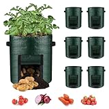 6 Stück Kartoffel Pflanzsack, 10 Gallonen Gemüse Tomatenpflanzen Pflanzsäck...