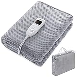 MONZANA® Heizdecke Wärmeunterbett 150x80cm 5 Stufen Timer Coral Fleece 60W...