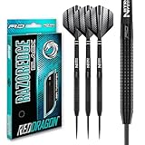 RED DRAGON Razor Edge Black Dartpfeile Tungsten Profi Steel Darts mit Flights und Schäfte...