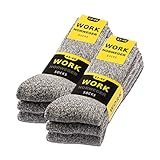 sockenkauf24 Herren Norweger Arbeitssocken WORK (6x Paar) mit Wolle 10204 (Grau...