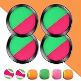 EPCHOO Klettballspiel, Klettball Set mit 4 Klett Ball Paddle und 6 Klettball...