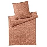 elegante Mako-Satin Bettwäsche Floral Kupfer 1 Bettbezug 155 x 200 cm + 1 Kissenbezug 80...