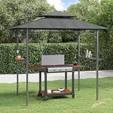 Myheimly Grillpavillon mit Seitenregalen Anthrazit 240x150x243 cm Stahl