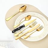 ESSONIO Gold Besteckset für 12 Personen Modernes Besteck aus 18/8 Edelstahl 72-teilig mit...