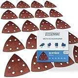 EFFEKTWERK Deltaschleifer Schleifpapier Dreieckschleifer - 24 Stück - Dreieckschleifer...