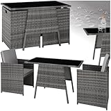 tectake® Poly Rattan Sitzgruppe für 2 Personen, Outdoor Möbel platzsparend...