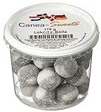 Canea-Sweets Gezuckerte Lakritzbonbons mit Pulverkern, CANEA Sweets Lakritz Bälle Dose,...