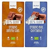 Xucker Zuckerfreies Bio Schokoladen Set Mandel-Meersalz und Vollmilch Schokolade ohne...
