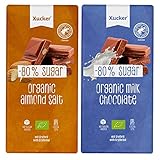 Xucker Zuckerfreies Bio Schokoladen Set Mandel-Meersalz und Vollmilch Schokolade ohne...