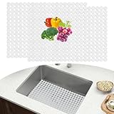 GKSCXEXE 2er-Set Spülbeckenmatte für Edelstahl/Keramik Spülen, 30 * 40cm Zuschneidbare...
