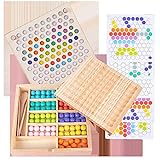 MIAODAM Holz Clip Beads Brettspiel, Montessori Pädagogisches Holzspielzeug Regenbogen...