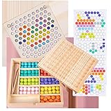 MIAODAM Holz Clip Beads Brettspiel, Montessori Pädagogisches Holzspielzeug...