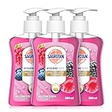 Sagrotan Handseife Brombeere und Waldfrüchte – Hygienische Flüssigseife – 3 x 250 ml...