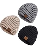 Nertpow Beanie Mütze Herren Winter 3 Stück, Damen Herren Mütze Winter Warme...