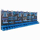 botle 46 Stapelboxen Wandregal Kunststoff 231,6 x 78 cm Werkzeughalter Werkstatt Garage...