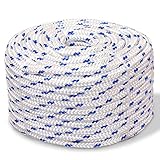 vidaXL Bootsseil Polypropylen 6mm 100m Weiß Festmacher Ankerleine Tauwerk Seil