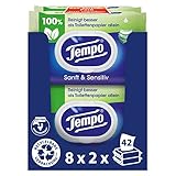 Tempo Feuchte Toilettentücher 'Sanft & Sensitiv' - Megapack - 16 Packungen mit je 42...