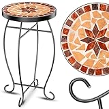 KESSER® Mosaiktisch Bistrotische Blumenhocker Rund 60 x 34 cm Metall Mosaik Beistelltisch...
