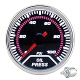 LED-Öldruckmesser, 52 mm, 2 Zoll, 0, 100 PSI, Messgerät mit Sensor, hochwertige,...