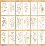 18 Stück Airbrush Schablonen zum Malen, 15 * 7.5cm Blumen Schablonen Blätter,...