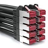 deleyCON 10x 0,5m CAT6 Patchkabel S/FTP PIMF Schirmung CAT-6 RJ45 Netzwerkkabel...
