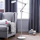 16 W LED-Stehlampe, verstellbarer Arm, Stehleuchte mit Lupe, Leselicht, 2...