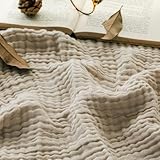 EMME Baumwolle Decke, Vorge-waschene Kuscheldecke, Weiche und Atmungsaktive Tagesdecke,...
