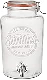 Smith's Mason Jars 5-Liter-Getränkespender aus Glas mit Zapfhahn aus Edelstahl |...