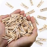 100 Stück Mini Holzklammern, Kleine Holzklammern, Mini Wäscheklammern Holz, Deko...