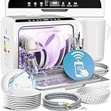 MONZANA® Tischspülmaschine Wassertank 4,5L mit ohne Wasseranschluss App WIFI 6 Programme...