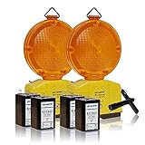 LED-MARTIN® 2er Sparset Warnleuchte - gelb - automatische TAG/Nachtschaltung - Blinklicht...
