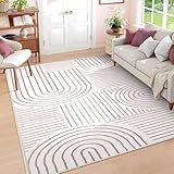 RUGMRZ Waschbar in Waschmaschine Kuschel Teppich 40x60cm,Rosa Schmutzmatten...