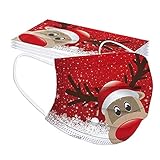Lulupi 10 Stück Kinder Weihnachten Mundschutz Multifunktionstuch Lustig Einweg...