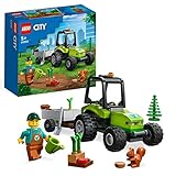 LEGO 60390 City Kleintraktor, Spielzeug-Traktor mit Anhänger, Fahrzeug zum Bauernhof-Set...