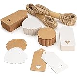 Geschenkanhänger Kraftpapier,200 STK Geschenkanhänger Etiketten Kraftpapier...