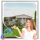 OWYR Fliegengitter Fenster Magnet, DIY 120 x 130 cm Fliegengitter Insektenschutz...