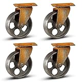 Vintage Rollen für Möbel – Räder für Möbel - Lenkrollen 75mm – 4er-Set...