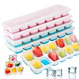 JAADU 4 Stück Eiswürfelform,56 Eiswürfel Leicht Lösen Silikon, Ice Cube Tray...