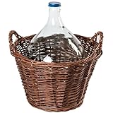 MIKONI Weinballon mit WEIDENKORB, Glasballon Transaprent Glas Gäreimer Gärballon...