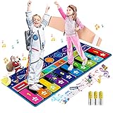 RenFox Klaviermatte für Kinder, Sternenhimmel Musikmatte Große, Tanzmatte mit 10 Tasten,...