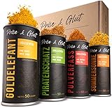 Prise & Glut® - Grillgewürze Geschenkset, 4 edle BBQ Rub & Gewürz Mischungen, Grill...